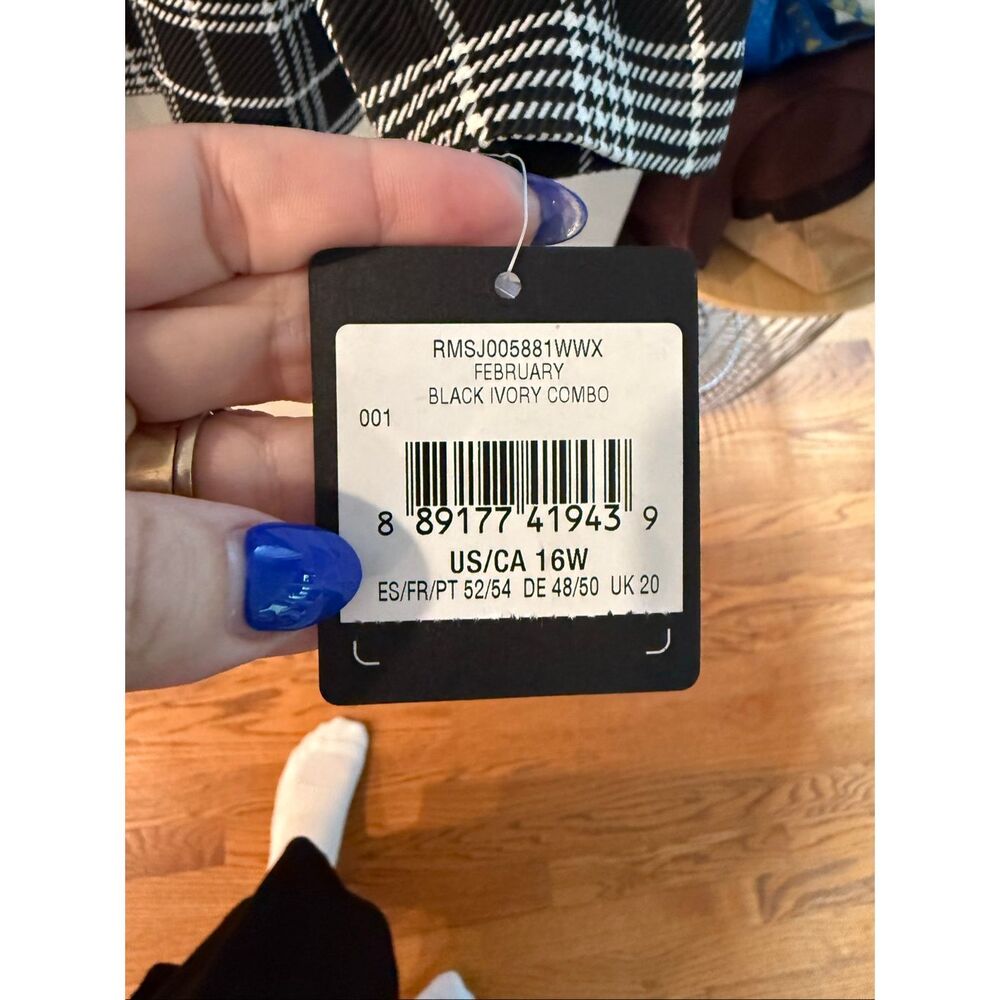 Rachel Roy Black & White Plaid Blazer sz 16W NWT - Picture 6 of 9